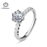 D Color VVS1 Moissanite Adjustable Ring – 925 Sterling Silver - White - JX Serial